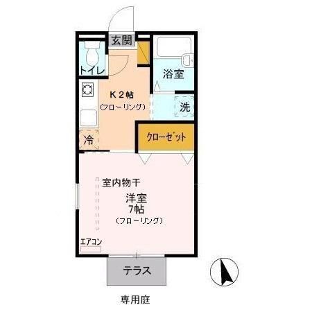 パセオ浦和(1K/1階)の間取り写真