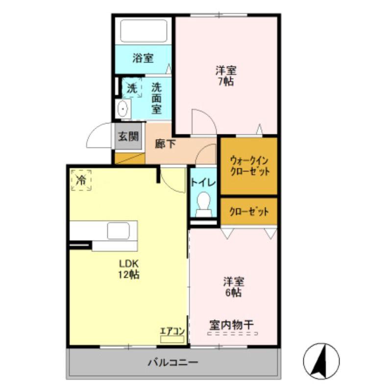 プリムヴェール十番館(2LDK/3階)の間取り写真