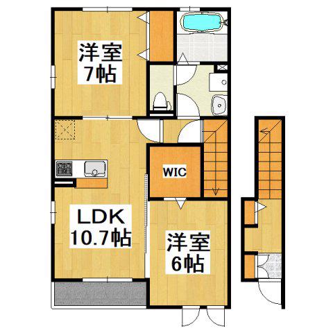 メゾンフォーレ(2LDK/2階)の間取り写真