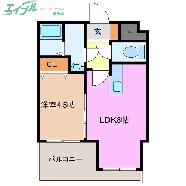 エスポワール(1LDK/3階)の間取り写真