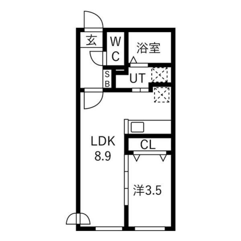 SENA円山(1LDK/4階)の間取り写真
