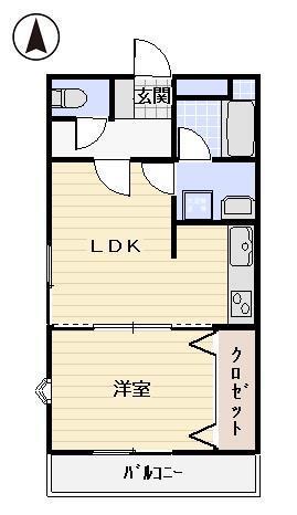 LIVE-TEN(1LDK/1階)の間取り写真