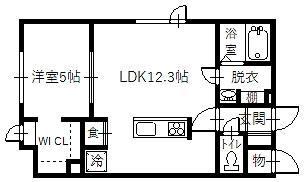 NORFINO LUCIOLE(1LDK/2階)の間取り写真