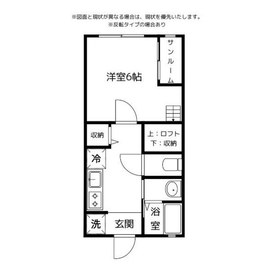 サンローラン北代(1K/2階)の間取り写真