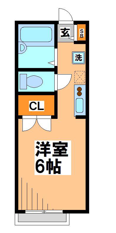 マロンハイム(1K/1階)の間取り写真