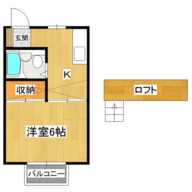 グリーンハイツ(1K/1階)の間取り写真