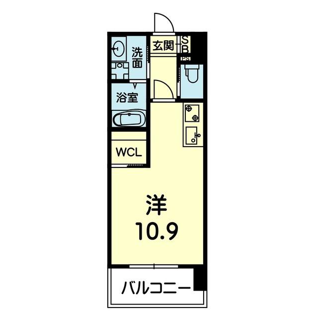 ライズ平成南(ワンルーム/10階)の間取り写真