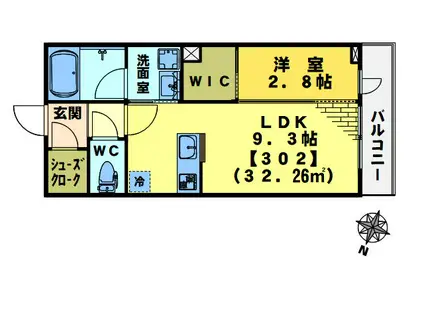 ミズノト(1LDK/3階)の間取り写真