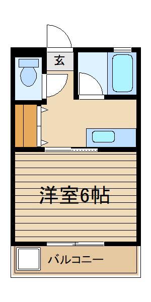 ユタカハイム(1K/1階)の間取り写真