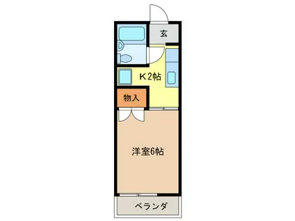 スカイ江戸橋(1K/2階)の間取り写真