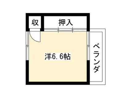 あじゃり橋(ワンルーム/2階)の間取り写真