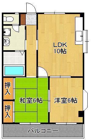 U-BASIC PORT.T B棟(2LDK/2階)の間取り写真
