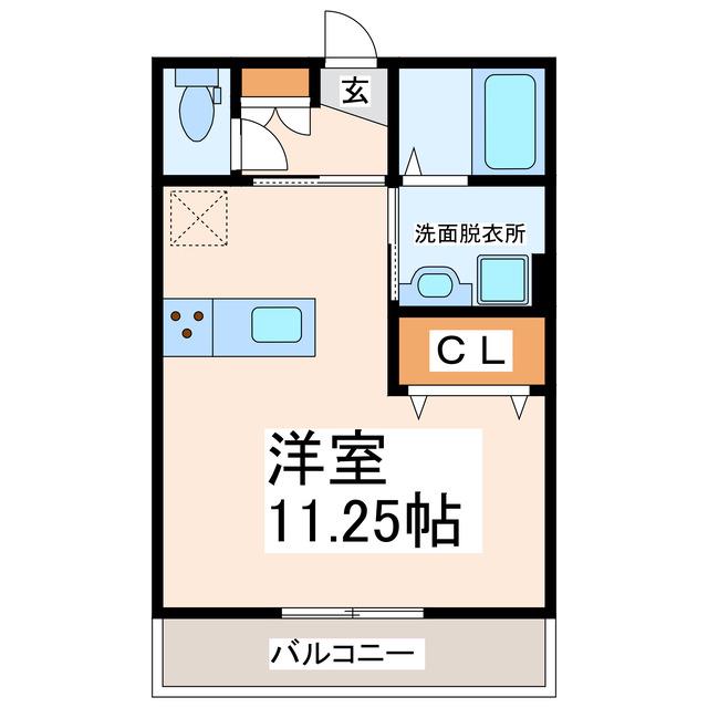 ジーク日赤通(ワンルーム/2階)の間取り写真