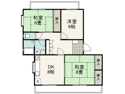 サンシャイン袖師(3DK/3階)の間取り写真