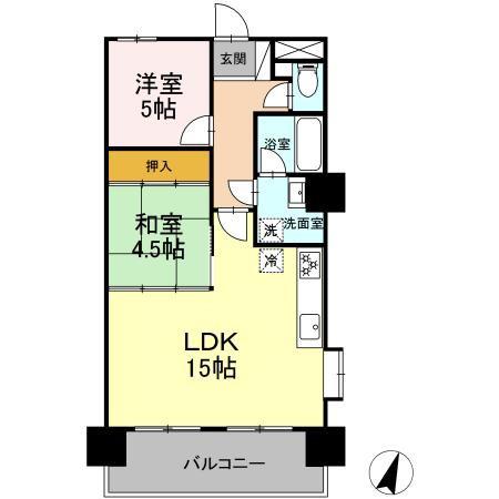 ラ・キャッスル21原II(2LDK/2階)の間取り写真