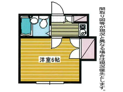 ハイム六会(1K/1階)の間取り写真