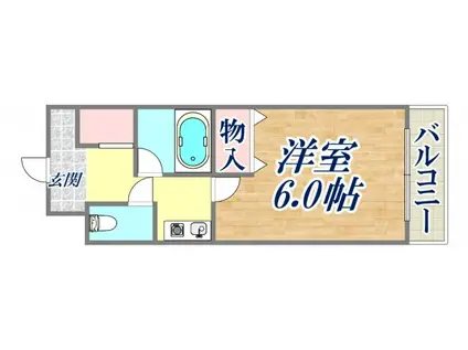 メルベーユ西宮(1K/4階)の間取り写真