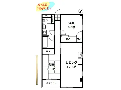 サンライトパレス船堀(2LDK/1階)の間取り写真