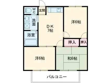 エクセルアート(3DK/1階)の間取り写真