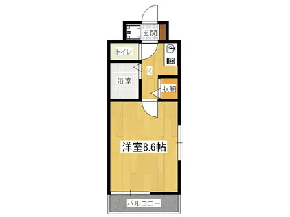 カーサコモド(1K/3階)の間取り写真