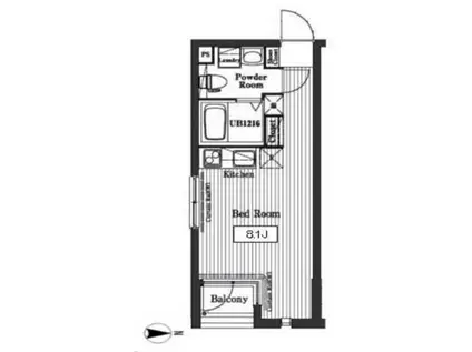 ル・リオン高円寺(ワンルーム/2階)の間取り写真