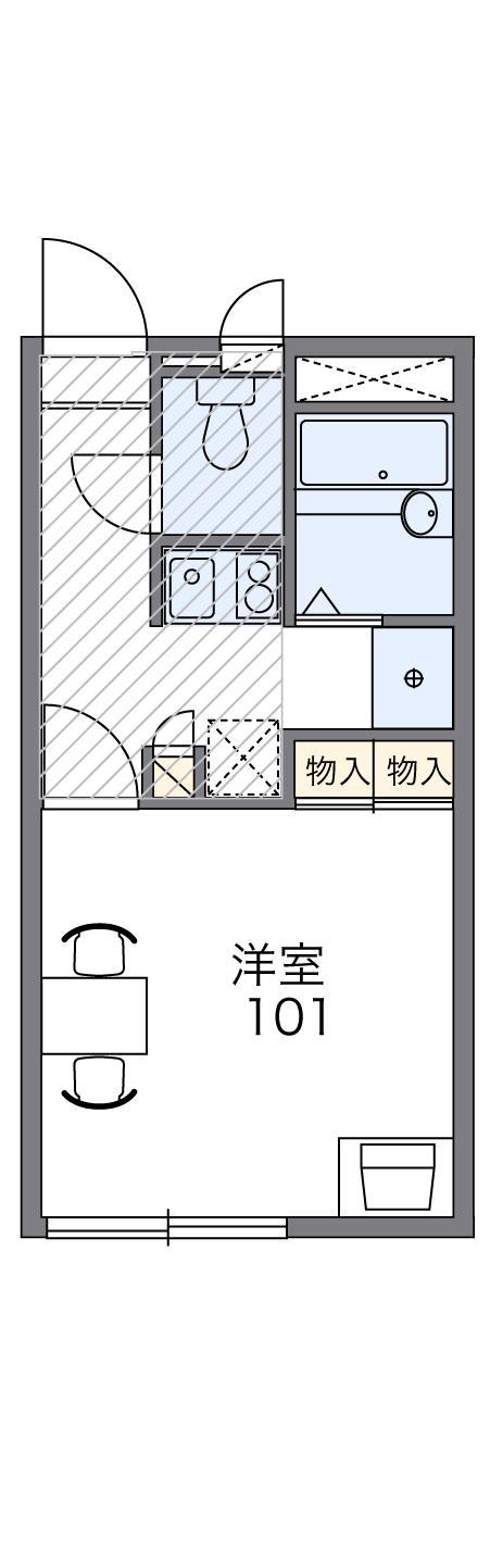 レオパレスダイガ(1K/2階)の間取り写真