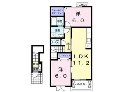 グレイス・パラッツォ(2LDK/2階)の間取り写真