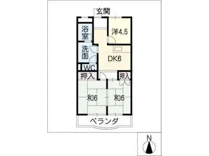 キャビンA(3DK/3階)の間取り写真