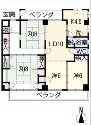 エスポワール瑞穂(4LDK/6階)の間取り写真