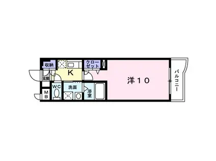 THE RESIDENCEPARK佐賀駅南I(1K/9階)の間取り写真