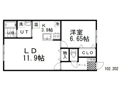 ダコタハウス(1LDK/1階)の間取り写真