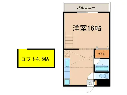 グリーンハイツKANOYAII(ワンルーム/2階)の間取り写真