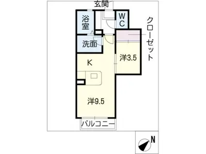 サン・マツモトC(1LDK/2階)の間取り写真