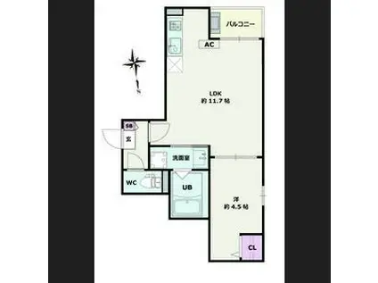 JACK OSUGII(1LDK/1階)の間取り写真