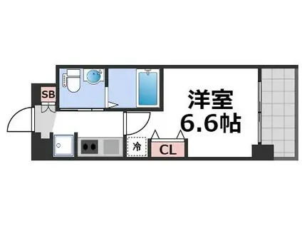 アーデンタワー本町イースト(1K/12階)の間取り写真