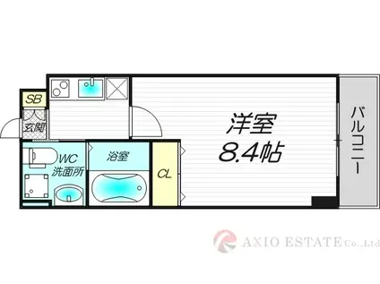 パークヒルズ東三国VISION(1K/7階)の間取り写真