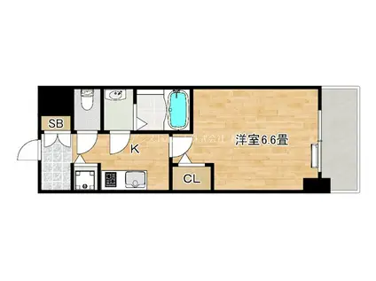 S-RESIDECE堺湊駅前AZURE(1K/13階)の間取り写真