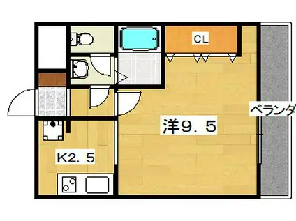 エクセコート(1K/2階)の間取り写真