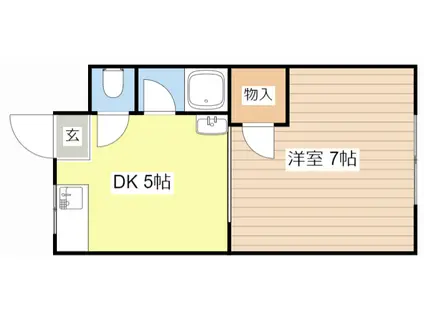 第2西山ハイツ(1DK/3階)の間取り写真