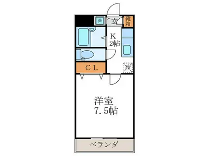 パサディナ・パーク(1K/6階)の間取り写真