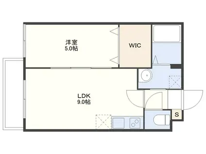 シーアンドスター喜々津(1LDK/1階)の間取り写真