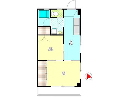 トーシンハイツ夏見台I(2DK/3階)の間取り写真