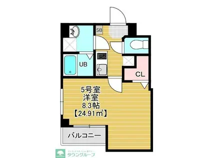 SERRA蘇我(1K/1階)の間取り写真