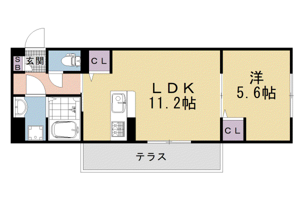 フルールII(1LDK/1階)の間取り写真