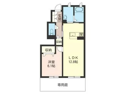 ヴェルデ(1LDK/1階)の間取り写真