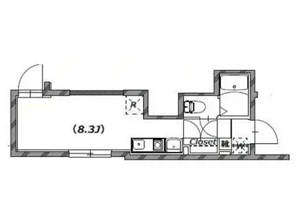 スタイルレジデンス渋谷笹塚(ワンルーム/2階)の間取り写真