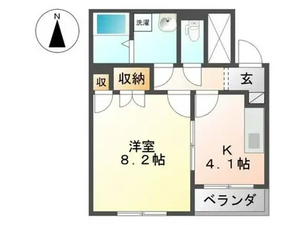 コンフォース弐番館(1K/1階)の間取り写真
