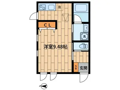 ラフィーネ(ワンルーム/1階)の間取り写真