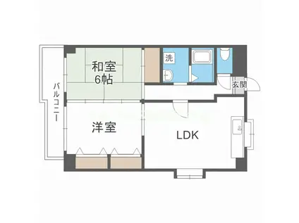 サンモール川上1(2LDK/4階)の間取り写真