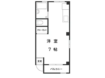 ハイツ川島(ワンルーム/3階)の間取り写真
